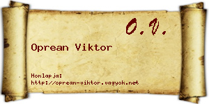 Oprean Viktor névjegykártya